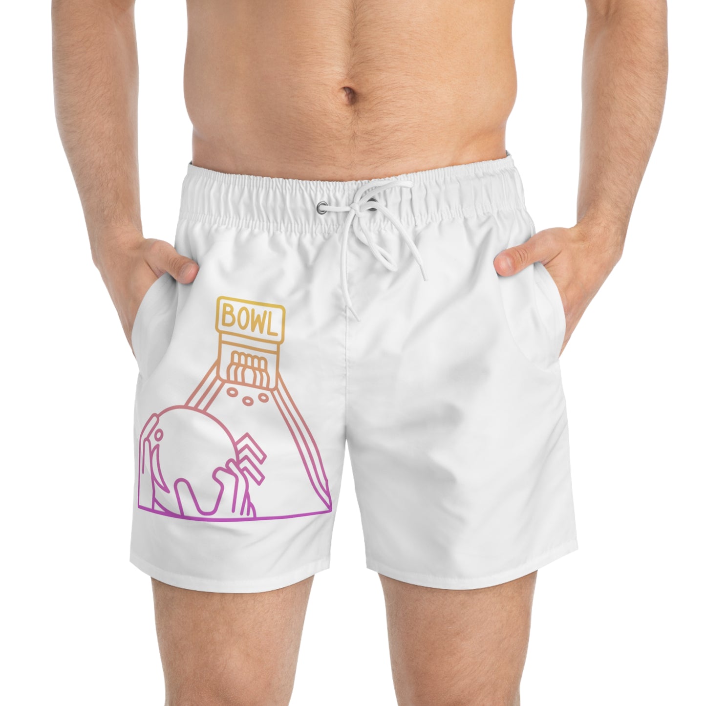 Swim Trunks: Bowling White