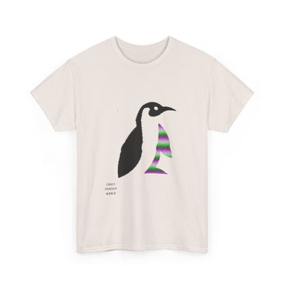 Heavy Cotton Tee: Crazy Penguin World Logo #1