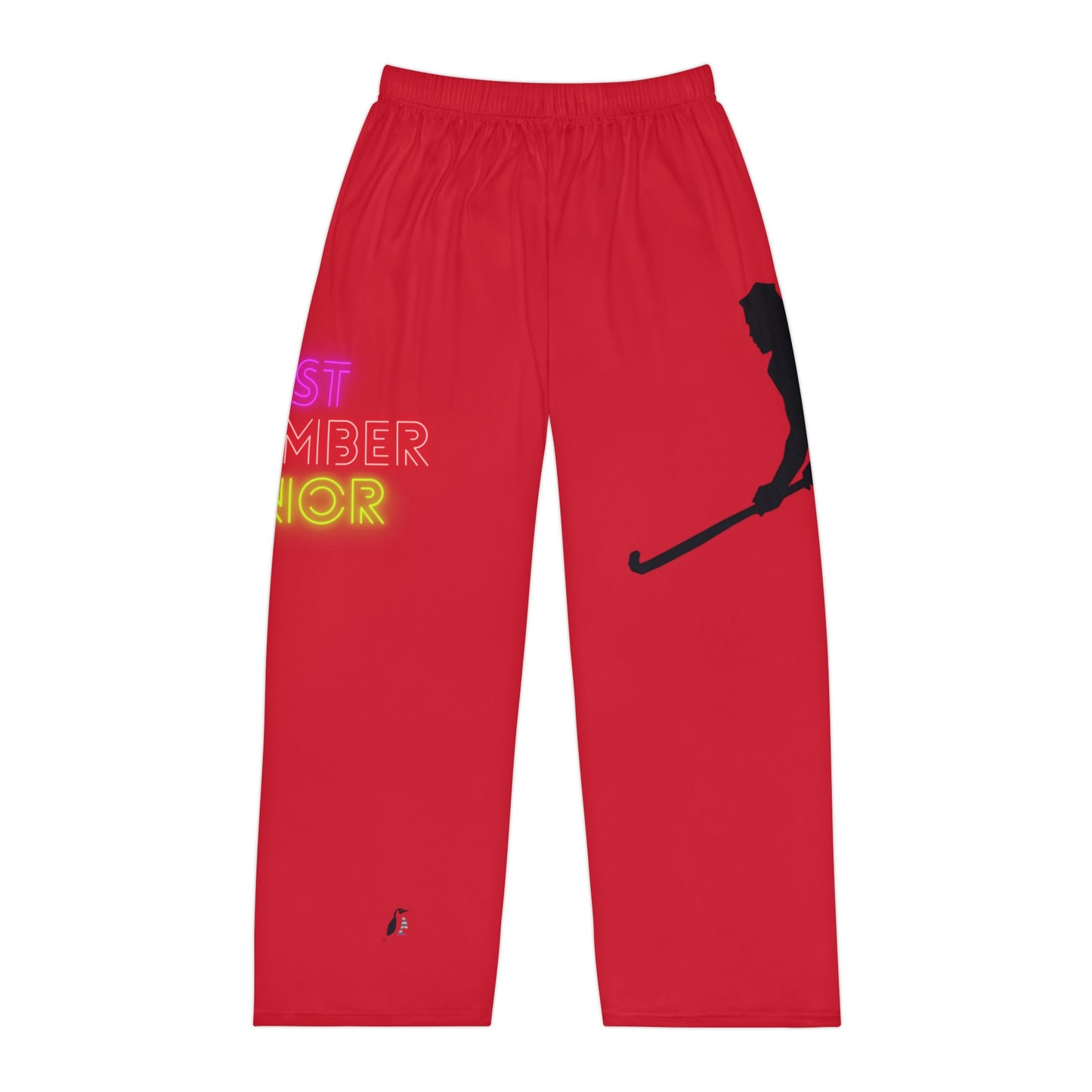 Men's Pajama Pants: Hockey Dark Red