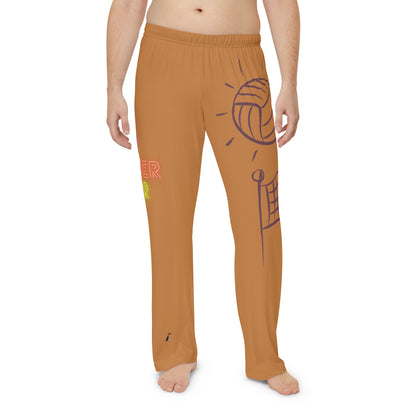 Men's Pajama Pants: Volleyball Lite Brown