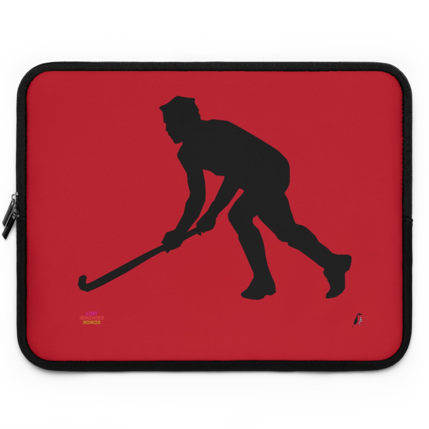 Laptop Sleeve: Hockey Dark Red