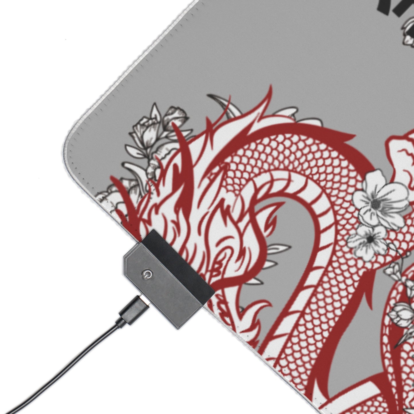 LED Gaming Mouse Pad: Dragons Lite Grey