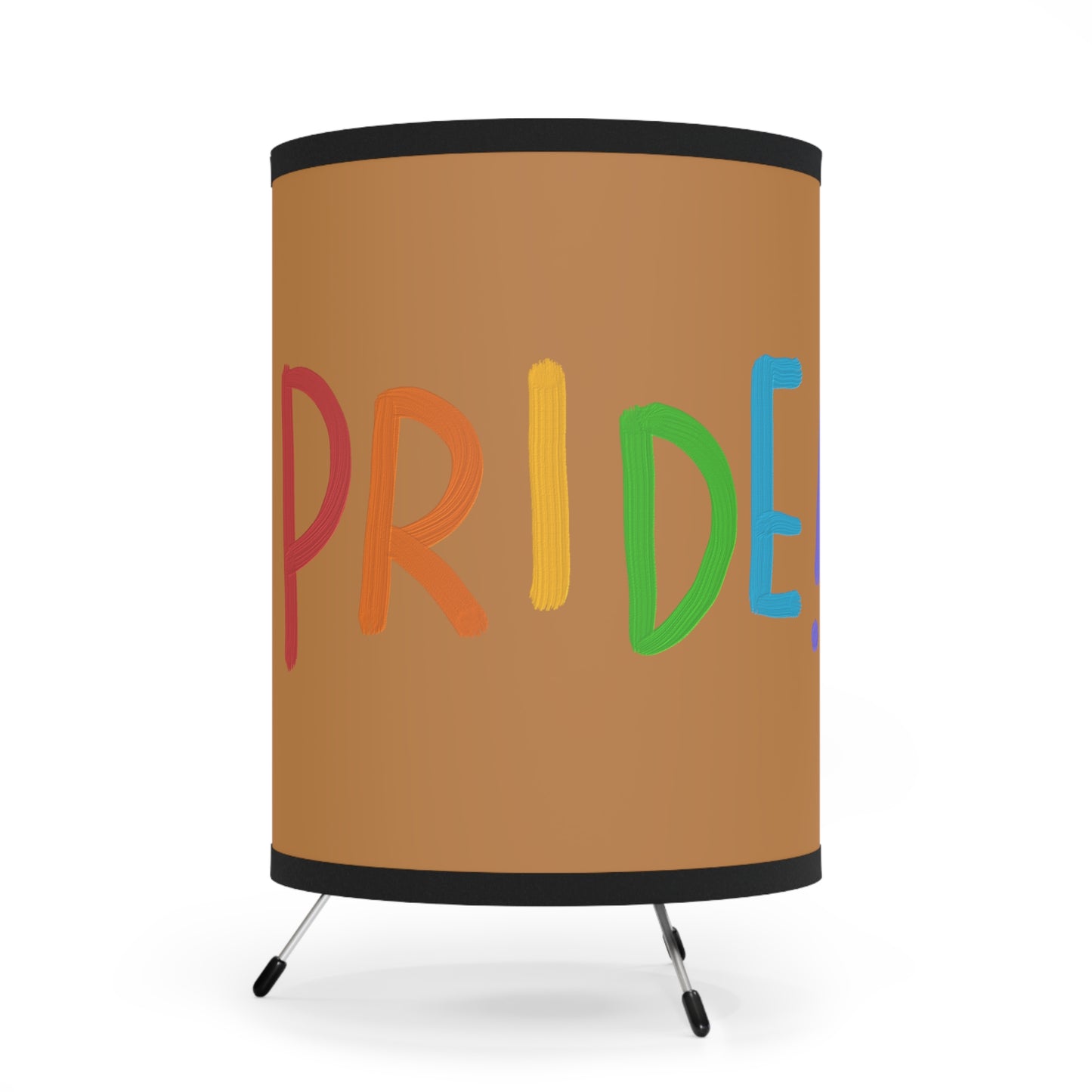 Tripod Lamp with High-Res Printed Shade, US\CA plug: LGBTQ Pride Lite Brown