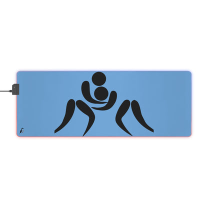 LED Gaming Mouse Pad: Wrestling Lite Blue