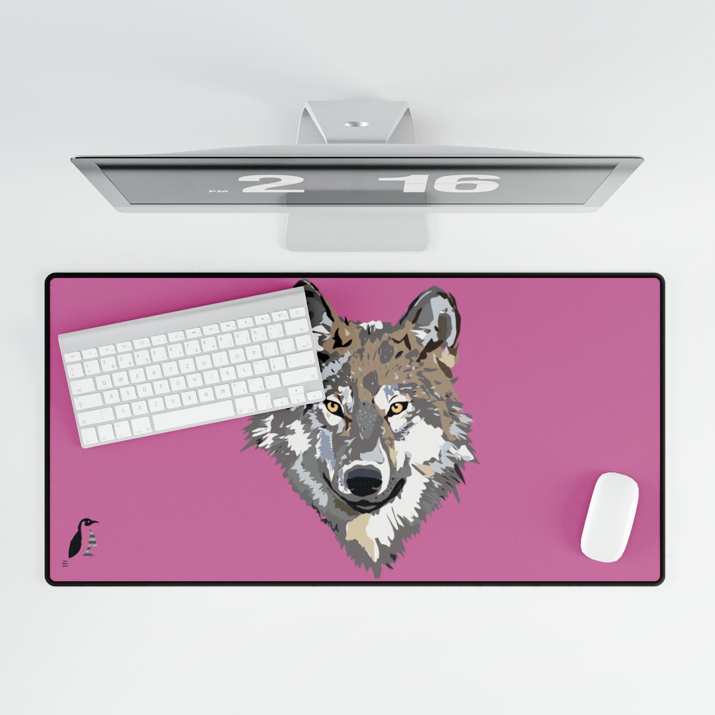 Desk Mats: Wolves Lite Pink