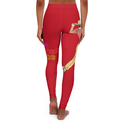 Women's Spandex Leggings: Golf Dark Red