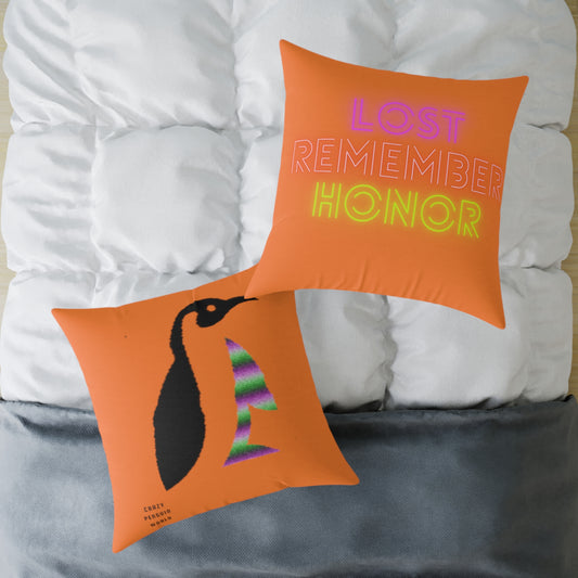 Spun Polyester Pillow: Crazy Penguin World Logo Crusta