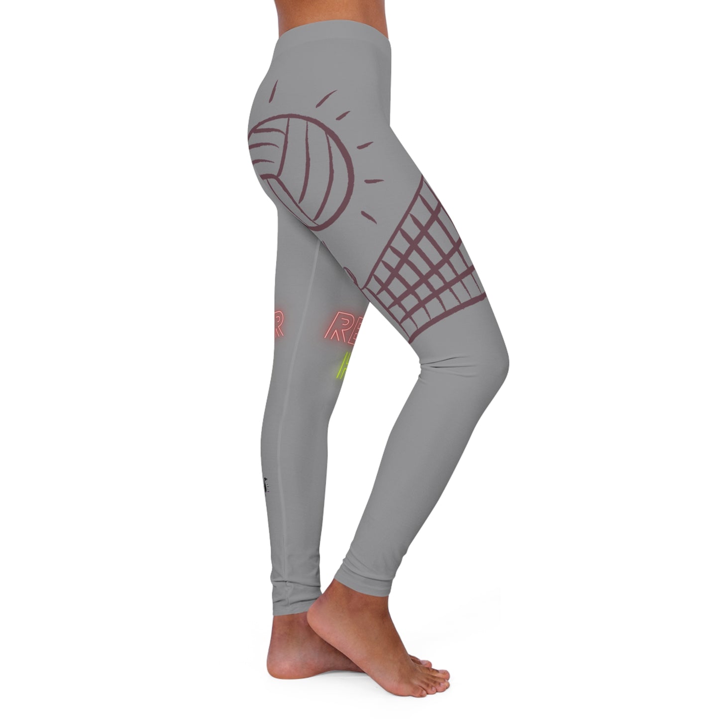 Women's Spandex Leggings: Volleyball Grey