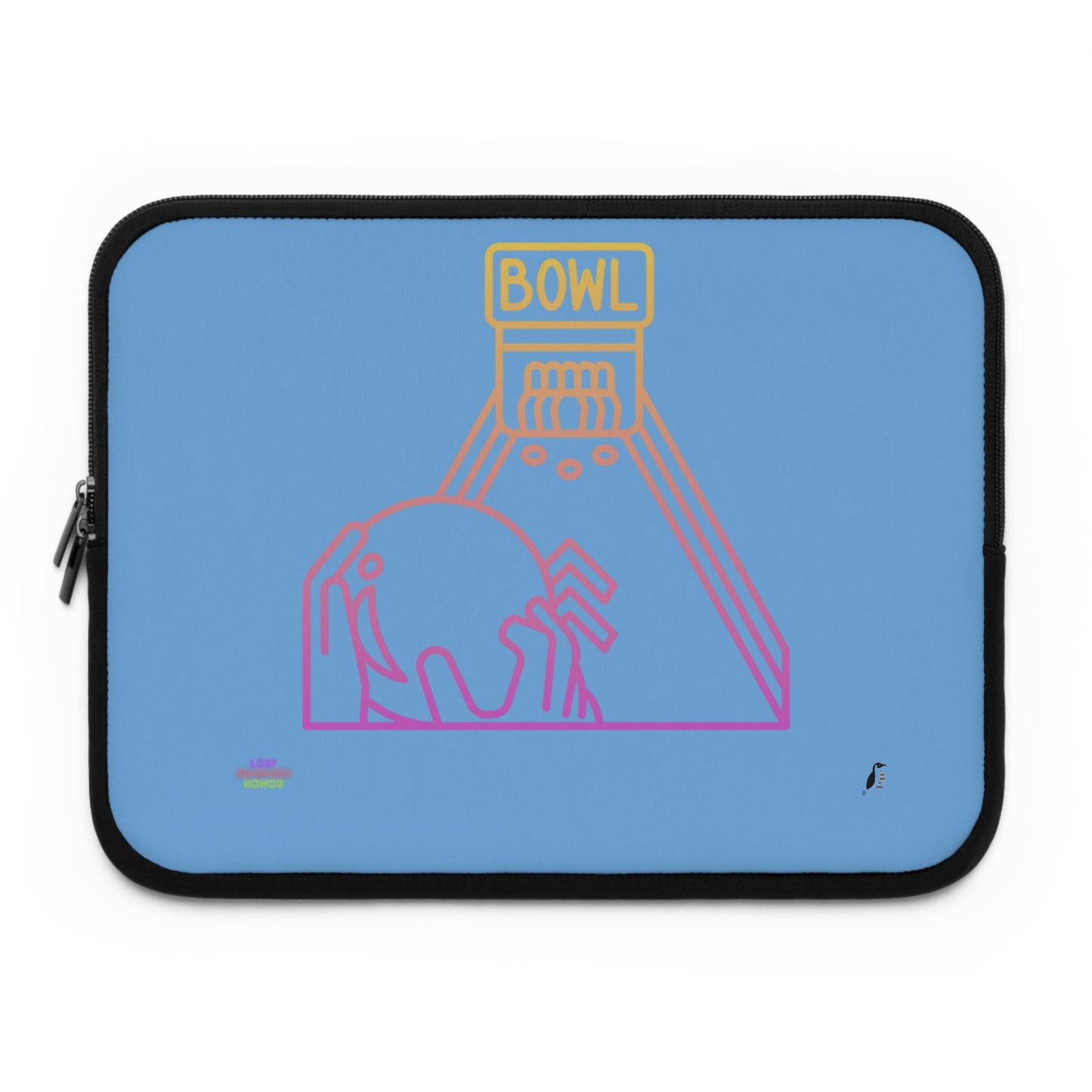 Laptop Sleeve: Bowling Lite Blue