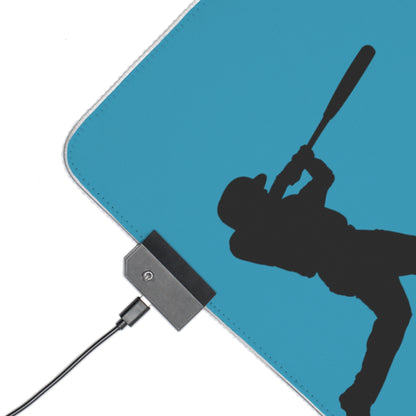 LED Gaming Mouse Pad: Baseball Turquoise