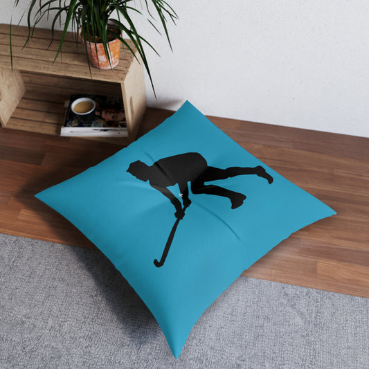 Tufted Floor Pillow, Square: Hockey Turquoise