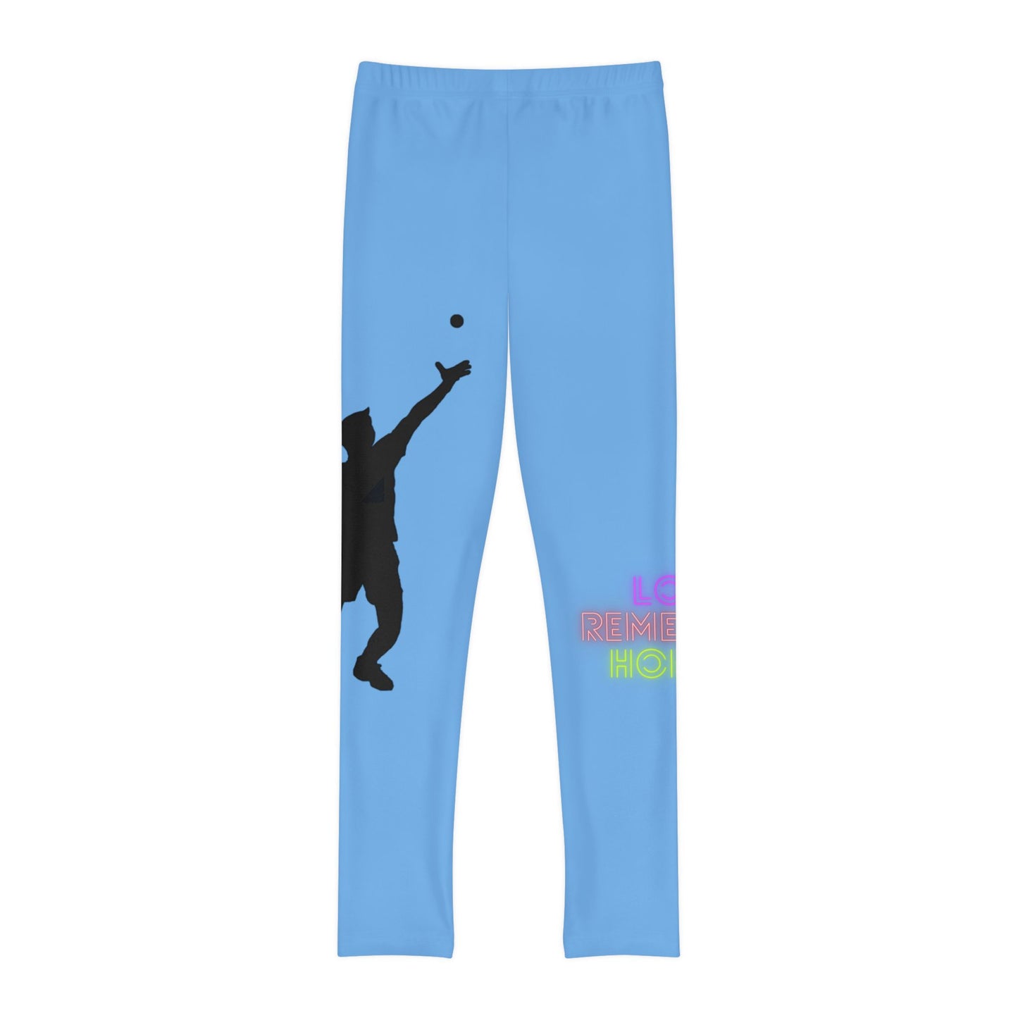 Youth Full-Length Leggings: Tennis Lite Blue