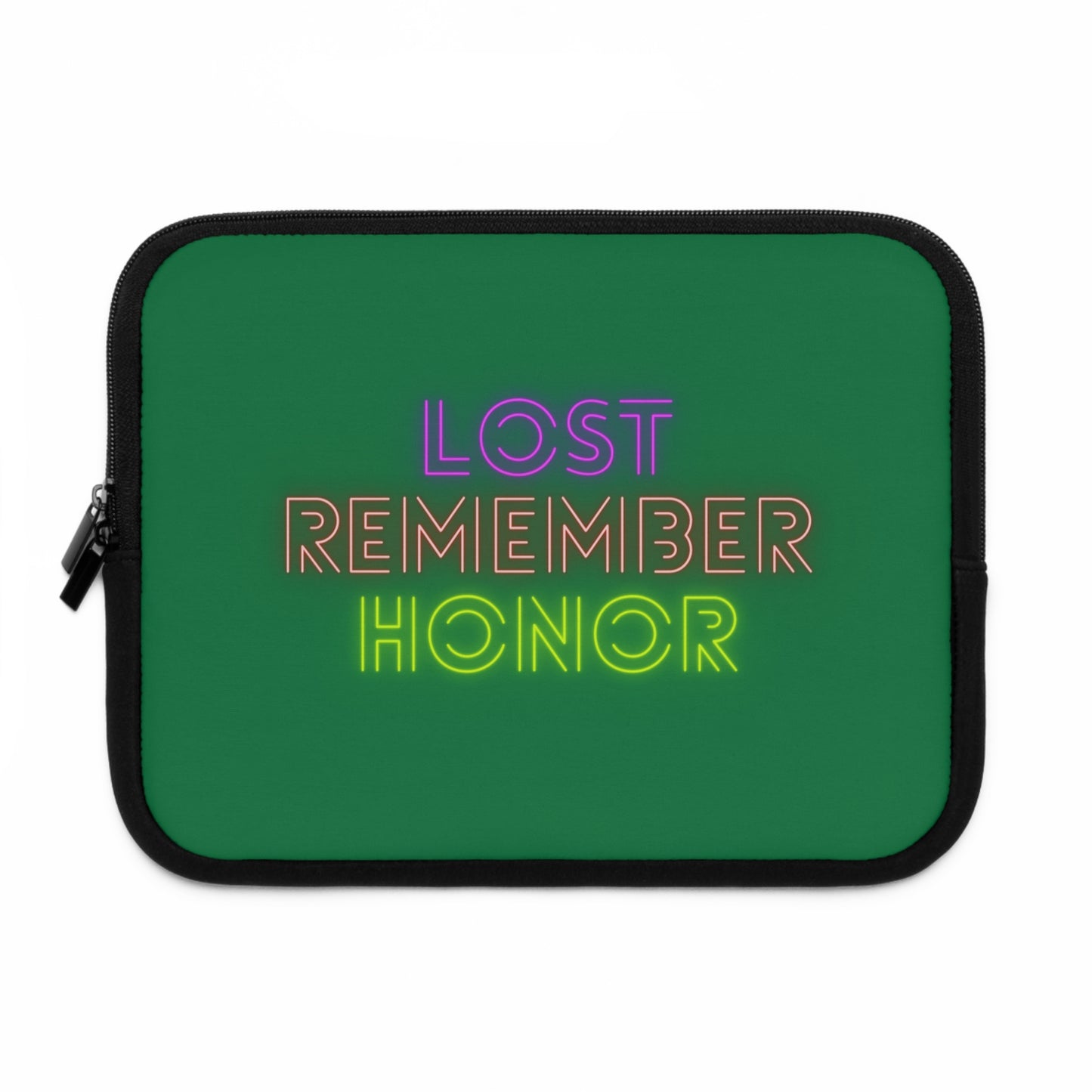 Laptop Sleeve: Lost Remember Honor Dark Green