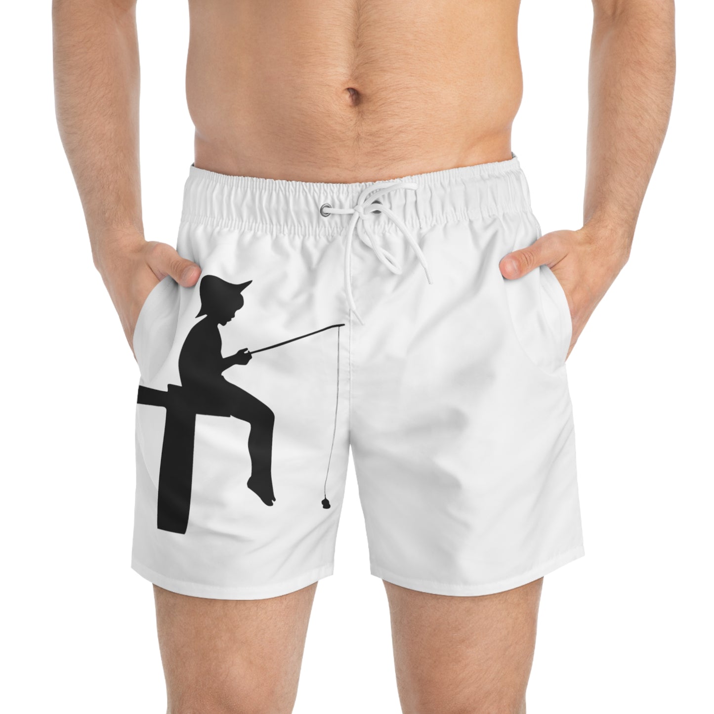 Swim Trunks: Fishing White