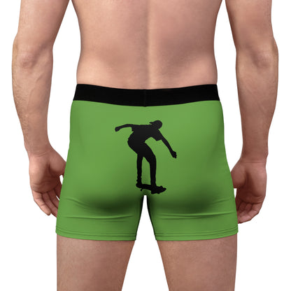 Men's Boxer Briefs: Skateboarding Green