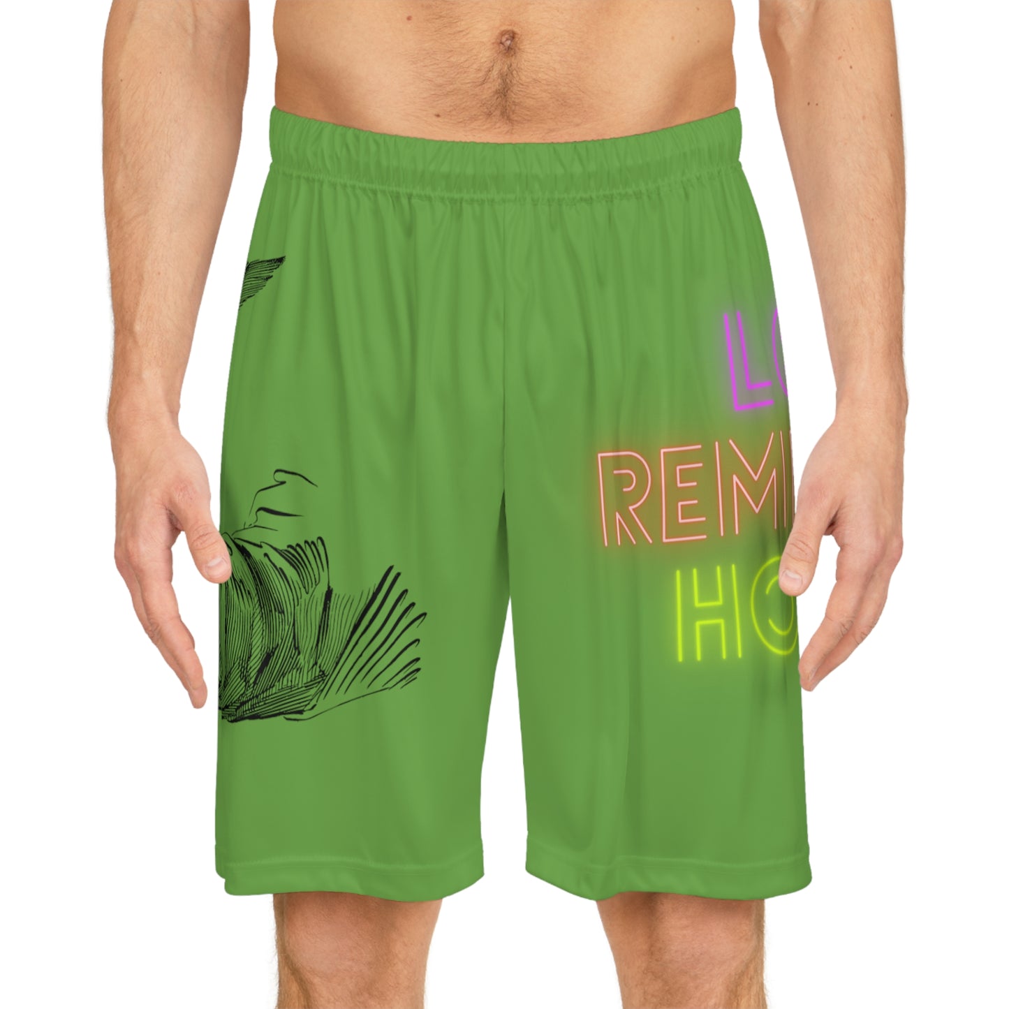 Basketball Shorts: Writing Green