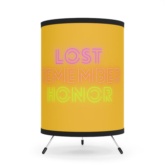 Tripod Lamp with High-Res Printed Shade, US\CA plug: Lost Remember Honor Yellow