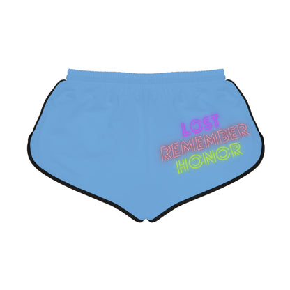 Women's Relaxed Shorts: Crazy Penguin World Logo Lite Blue