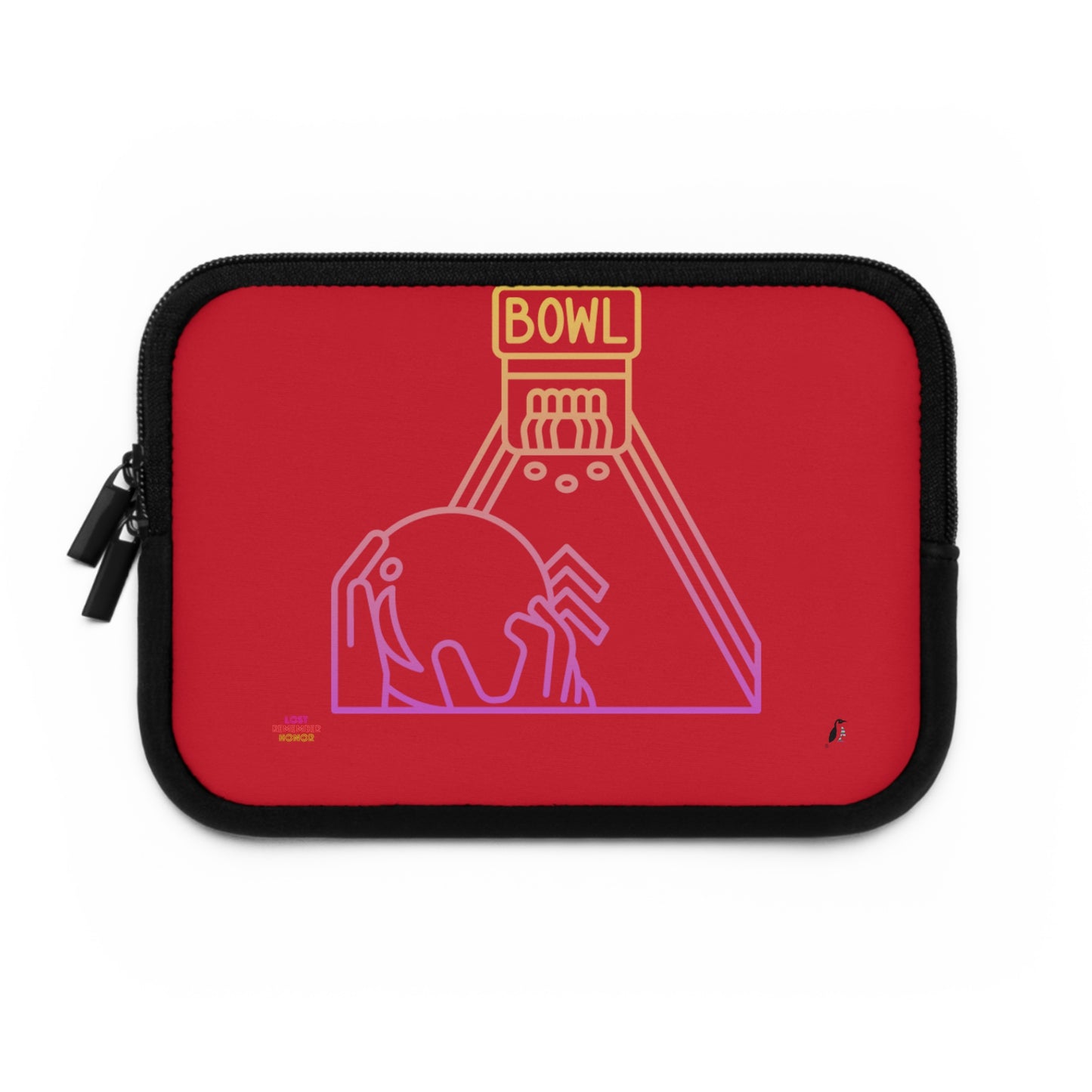 Laptop Sleeve: Bowling Dark Red