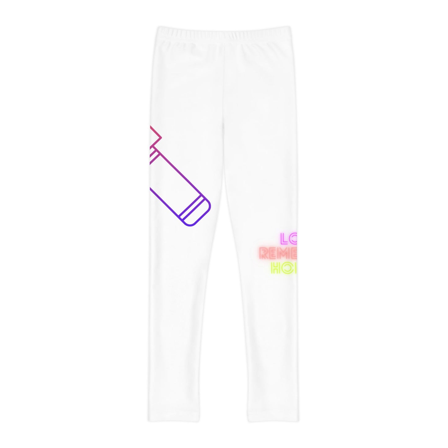 Youth Full-Length Leggings: Music White