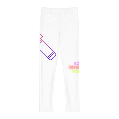 Youth Full-Length Leggings: Music White