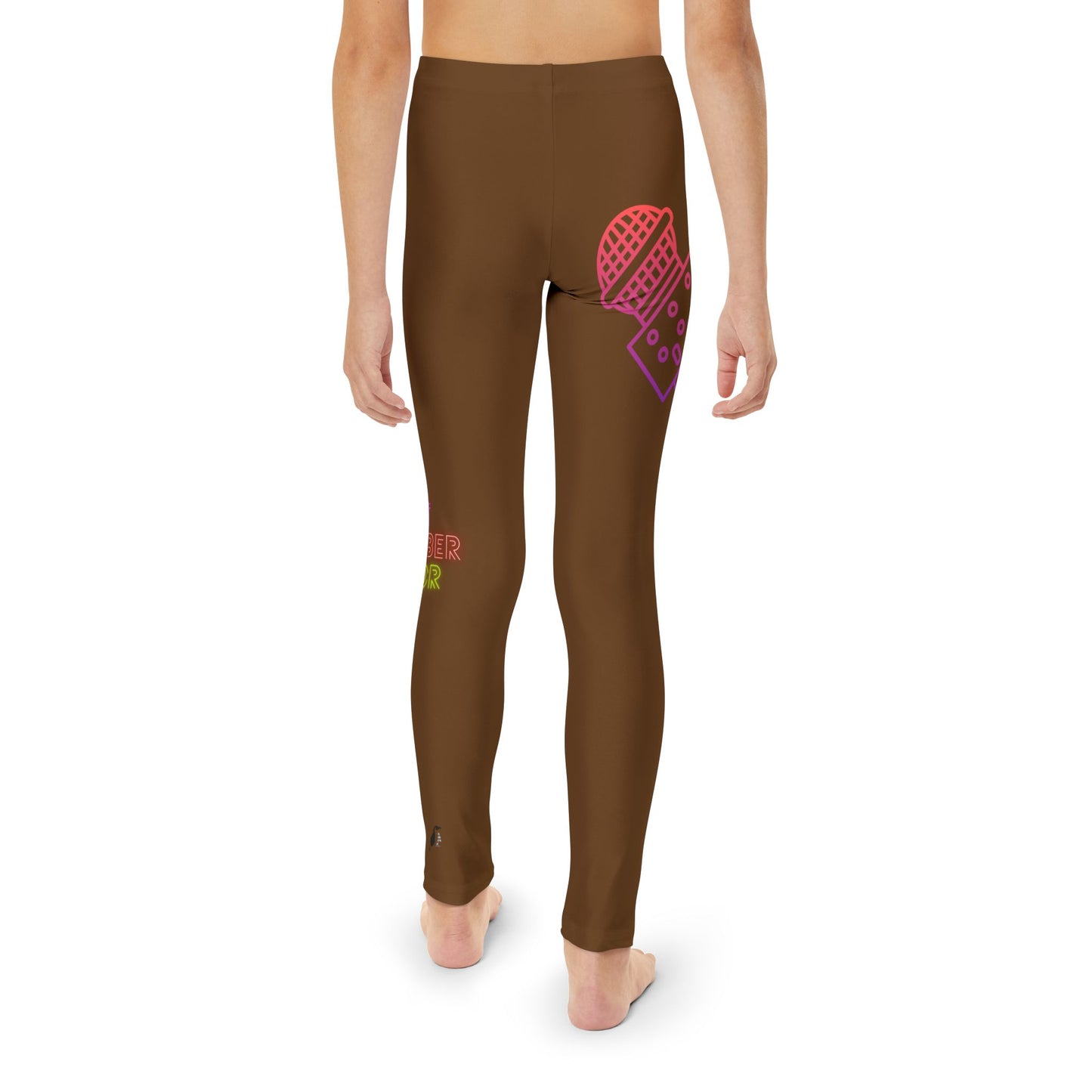 Youth Full-Length Leggings: Music Brown