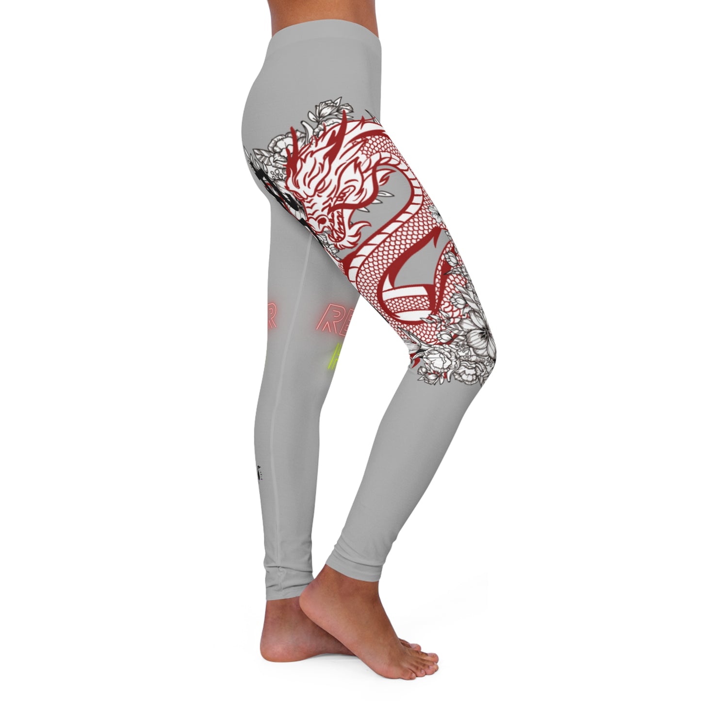 Women's Spandex Leggings: Dragons Lite Grey