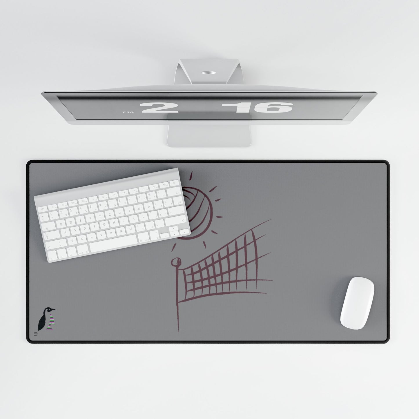 Desk Mats: Volleyball Grey