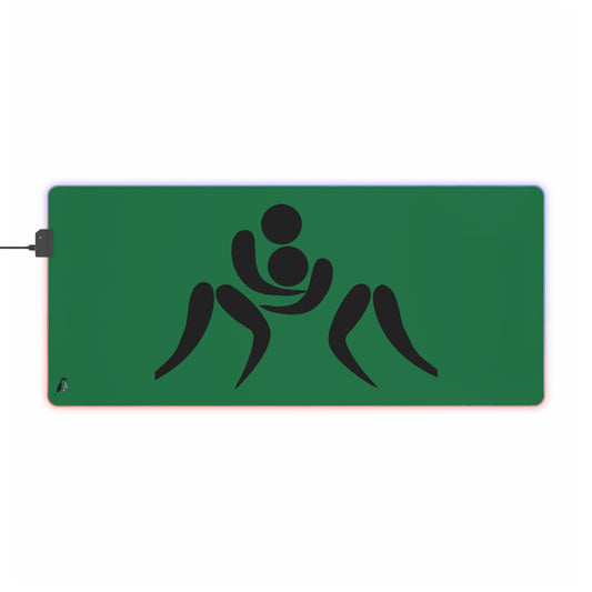 LED Gaming Mouse Pad: Wrestling Dark Green