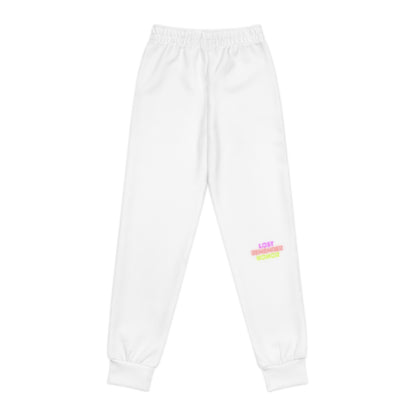 Youth Joggers: Crazy Penguin World Logo White