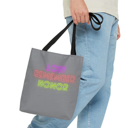 Tote Bag: Lost Remember Honor Grey