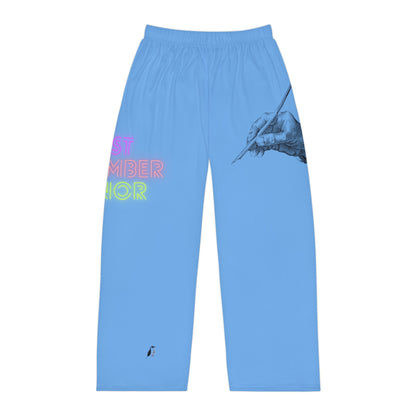 Men's Pajama Pants: Writing Lite Blue