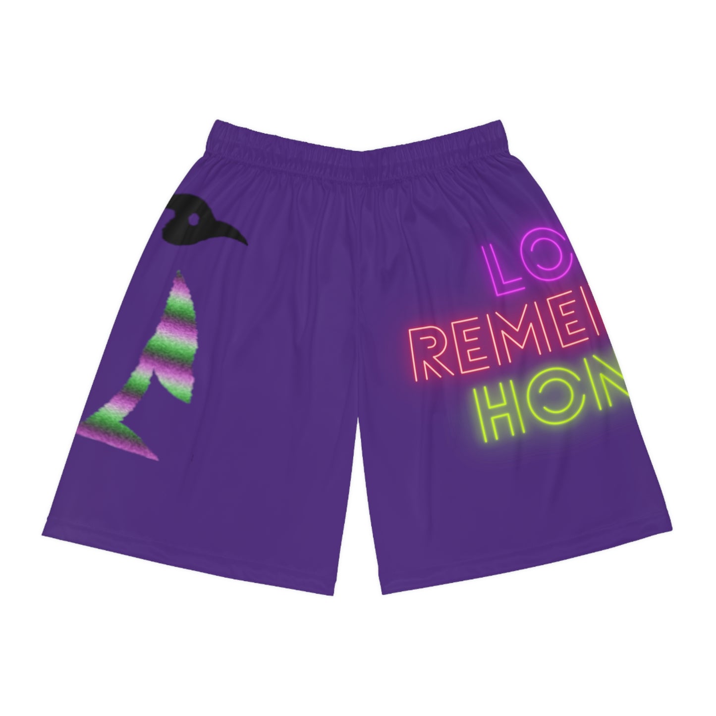 Basketball Shorts: Crazy Penguin World Logo Purple