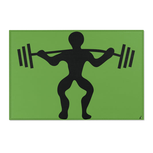 Area Rug (Rectangle): Weightlifting Green