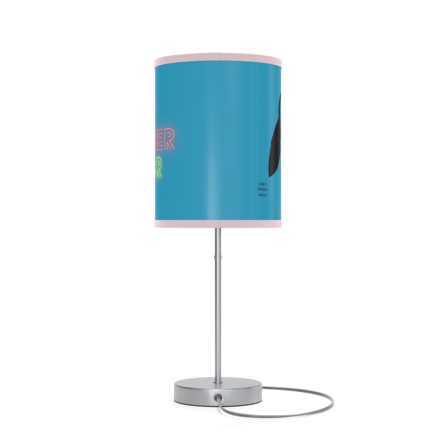 Lamp on a Stand, US|CA plug: Crazy Penguin World Logo Turquoise