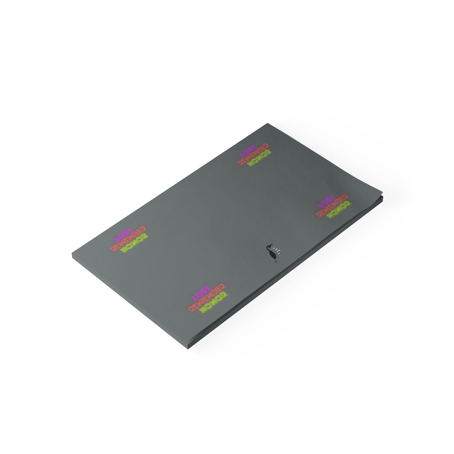 Post-it® Note Pads: Lost Remember Honor Dark Grey