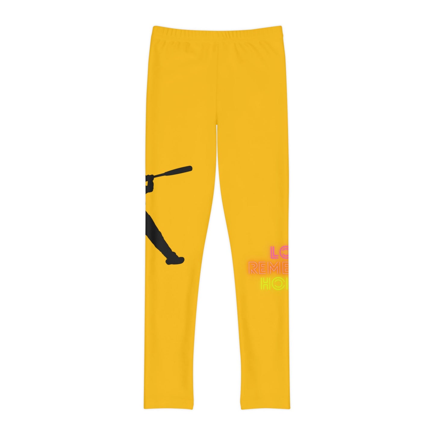 Youth Full-Length Leggings: Baseball Yellow