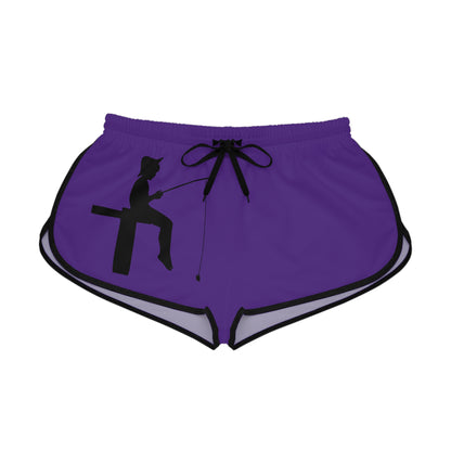 Women's Relaxed Shorts: Fishing Purple