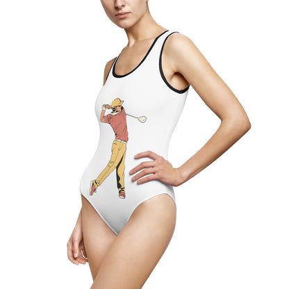 Women's Classic One-Piece Swimsuit: Golf White