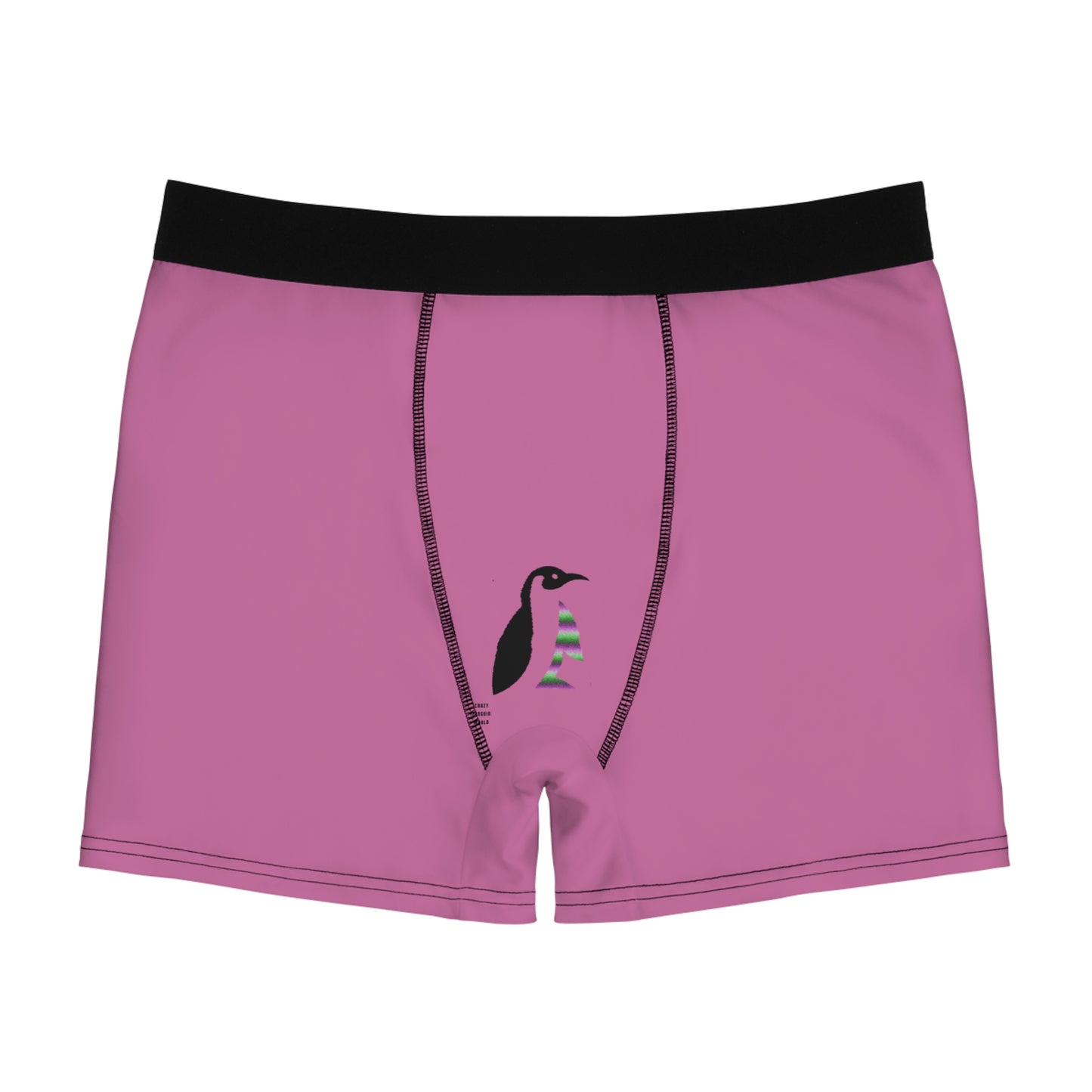 Men's Boxer Briefs: Crazy Penguin World Logo Lite Pink