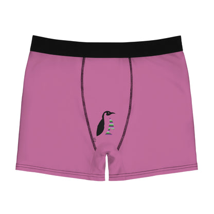 Men's Boxer Briefs: Crazy Penguin World Logo Lite Pink