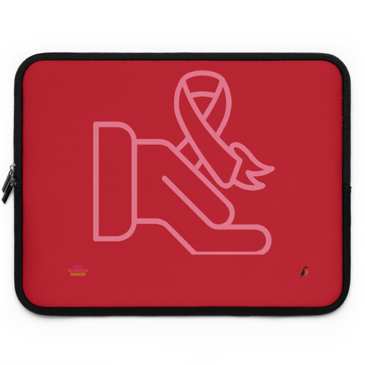 Laptop Sleeve: Fight Cancer Dark Red