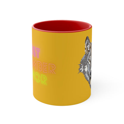 Accent Coffee Mug, 11oz: Wolves Yellow
