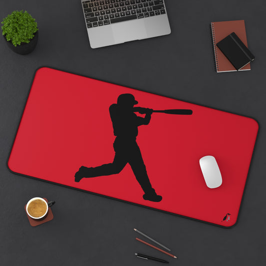 Desk Mat: Baseball Dark Red