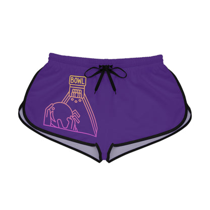 Women's Relaxed Shorts: Bowling Purple