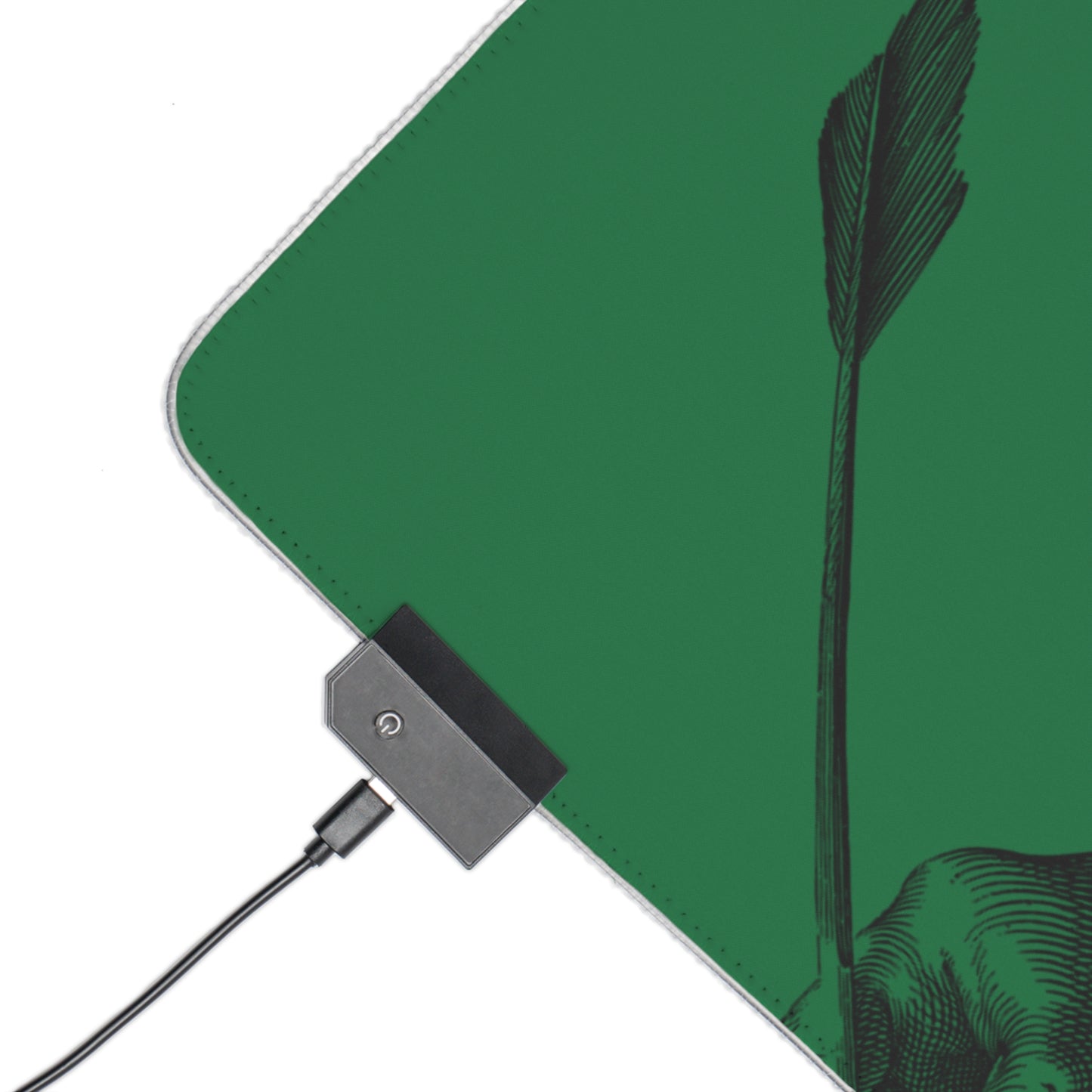 LED Gaming Mouse Pad: Writing Dark Green