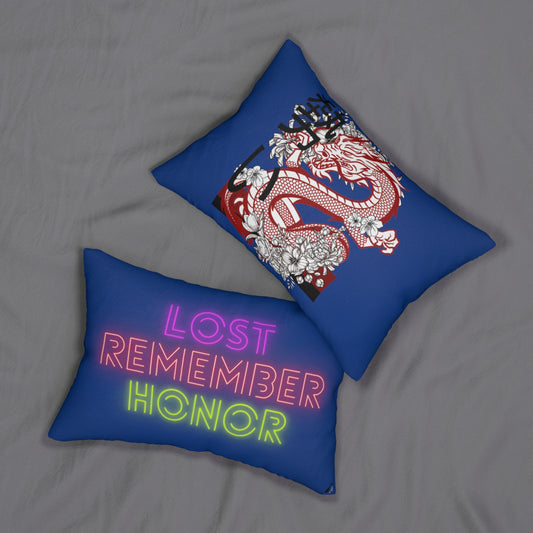 Spun Polyester Lumbar Pillow: Dragons Dark Blue