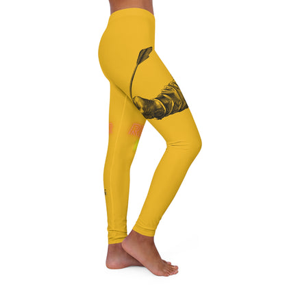 Women's Spandex Leggings: Writing Yellow