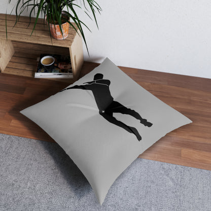 Tufted Floor Pillow, Square: Dance Lite Grey