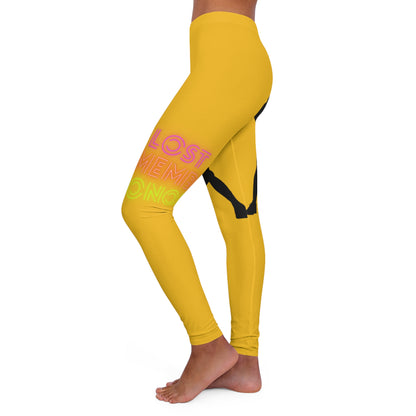 Women's Spandex Leggings: Basketball Yellow